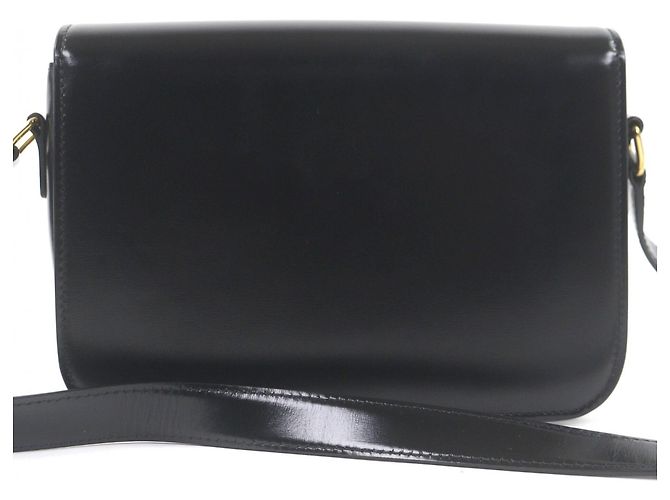 Céline Borsa a spalla Celine Teen in pelle di vitello lucida con hardware Triomphe Nero - vista 4