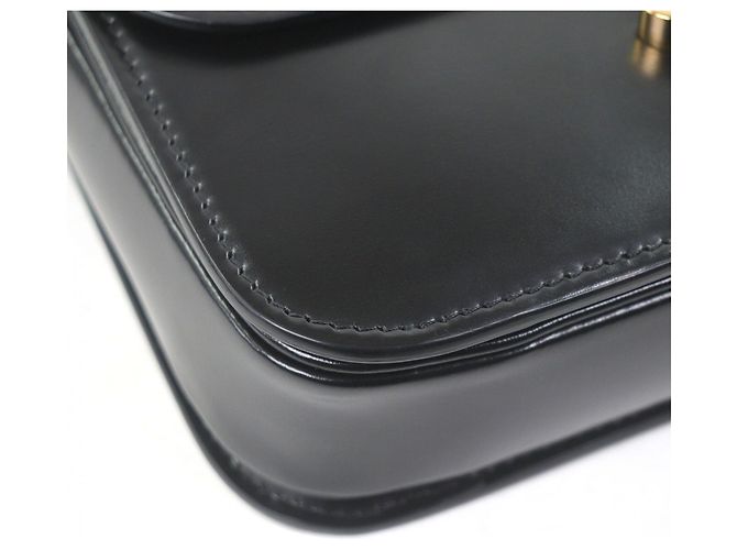 Céline Borsa a spalla Celine Teen in pelle di vitello lucida con hardware Triomphe Nero - vista 6