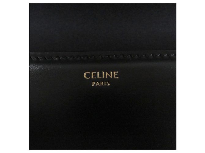 Céline Borsa a spalla Celine Teen in pelle di vitello lucida con hardware Triomphe Nero - vista 9