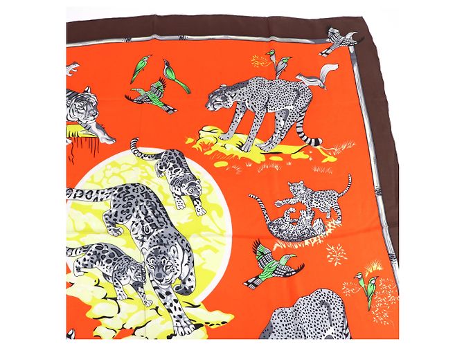 Foulard in seta Hermès Carré 140 Tendresse Feline Multicolore - vista 3
