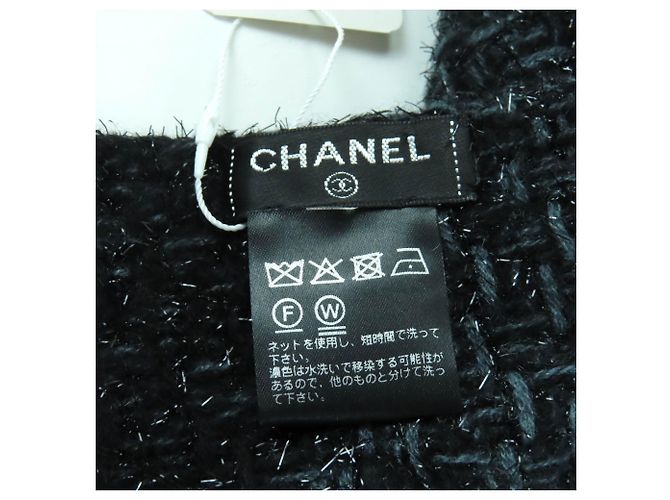 Stola in misto cashmere Chanel in nero e blu - vista 10