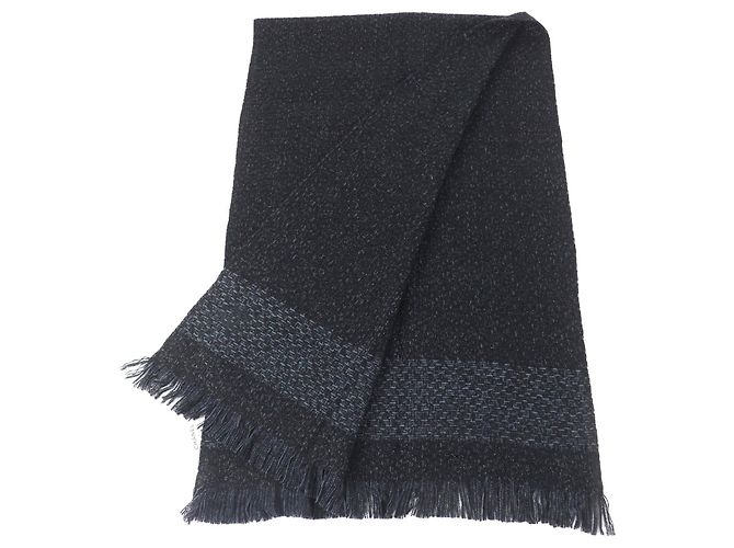 Stola in misto cashmere Chanel in nero e blu - vista 3