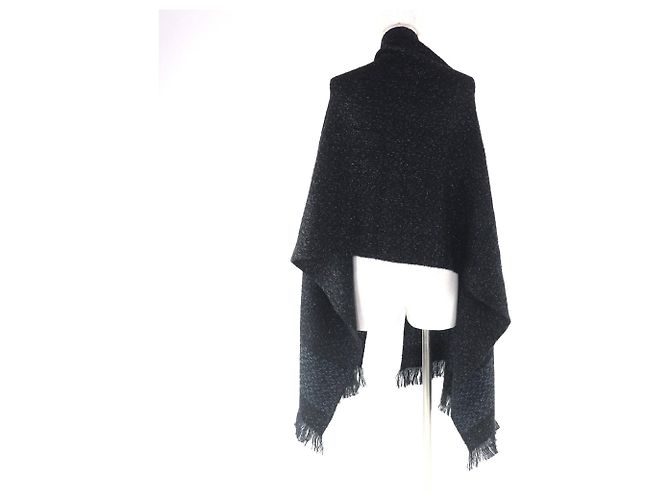 Stola in misto cashmere Chanel in nero e blu - vista 6