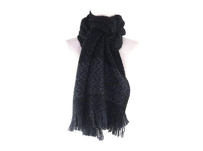Stola in misto cashmere Chanel in nero e blu - vista 7