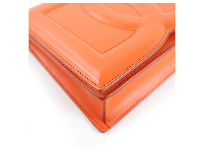 Dolce & Gabbana Borsa a Spalla/Clutch in Pelle DOLCE&GABBANA DG Logo 2 in 1 Arancione - vista 7