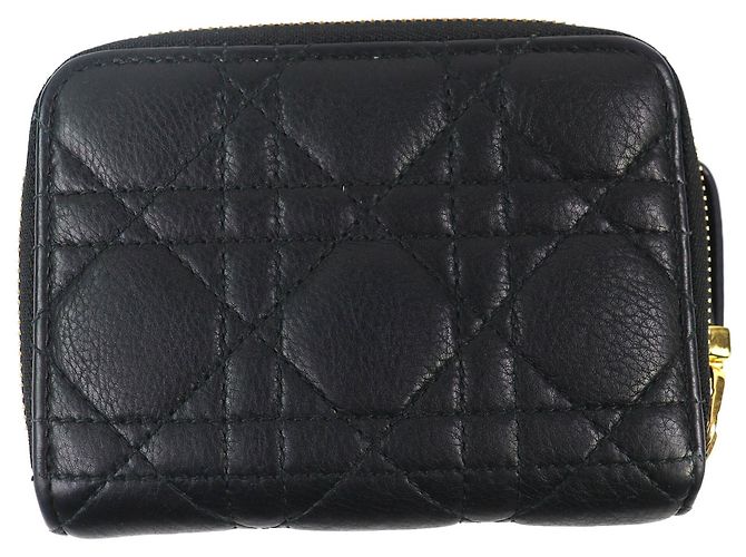 Schwarze Leder-Bi-Fold-Geldbörse von Christian Dior - Ansicht 2