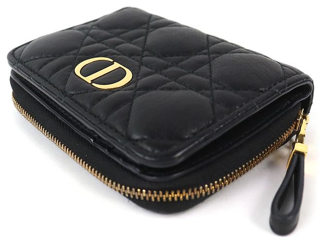 Schwarze Leder-Bi-Fold-Geldbörse von Christian Dior - Ansicht 3
