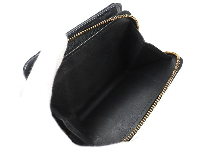 Schwarze Leder-Bi-Fold-Geldbörse von Christian Dior - Ansicht 6