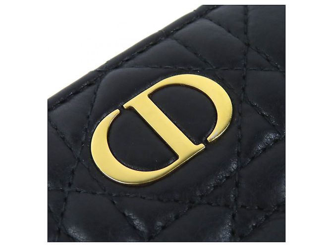 Schwarze Leder-Bi-Fold-Geldbörse von Christian Dior - Ansicht 7