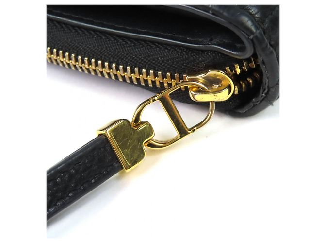 Schwarze Leder-Bi-Fold-Geldbörse von Christian Dior - Ansicht 8