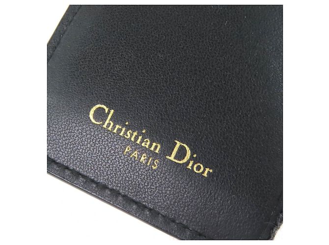 Schwarze Leder-Bi-Fold-Geldbörse von Christian Dior - Ansicht 9