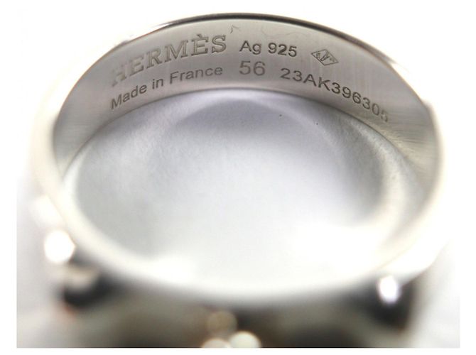 Ring Bague en argent 925 Collier de Chien Hermès - vue 7