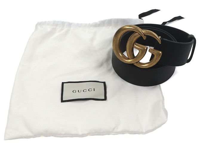 Marmont Ceinture large Double G 400593 de Gucci Noir - vue 2