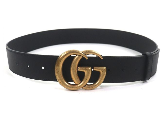 Marmont Ceinture large Double G 400593 de Gucci Noir - vue 3