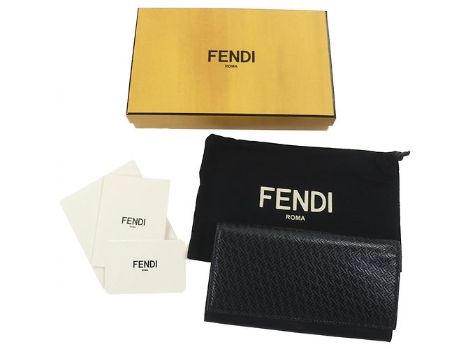 Fendi Leder Micro Zucca Langbörse Schwarz - Ansicht 2