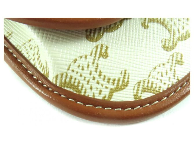 Céline Cartera de cuero con logo Triomphe CELINE Castaño Blanco - vista 7