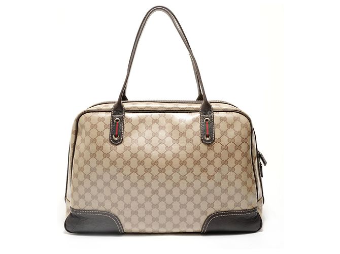 Borsa Boston GG Crystal Sherry Line di Gucci Beige - vista 2