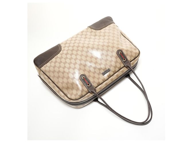 Borsa Boston GG Crystal Sherry Line di Gucci Beige - vista 8