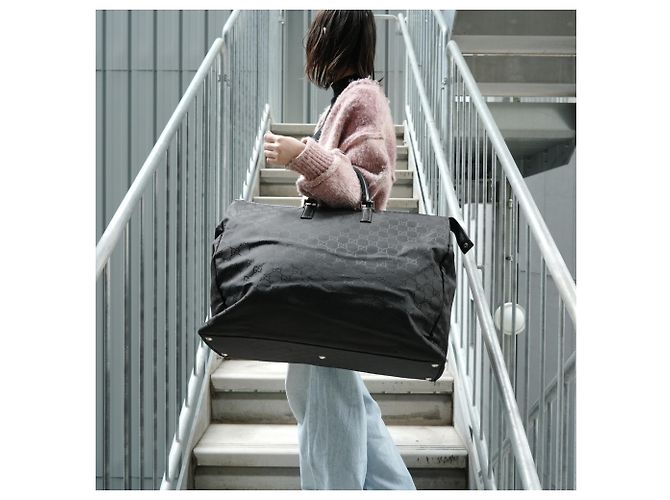 Borsa Boston in tela GG Gucci nera Nero - vista 15