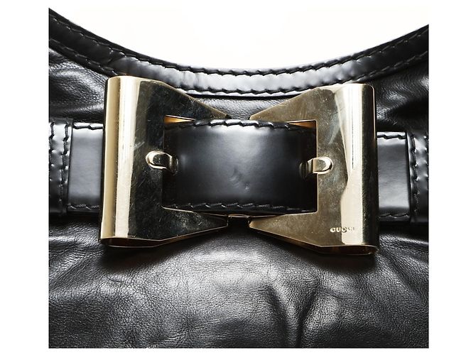 Borsa a spalla Hobo Queen con nastro Gucci Nero - vista 8
