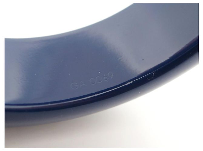 NUOVO BRACCIALE LOUIS VUITTON LEO MONOGRAM LOGO LV IN LEGNO LACCATO BLU - vista 6