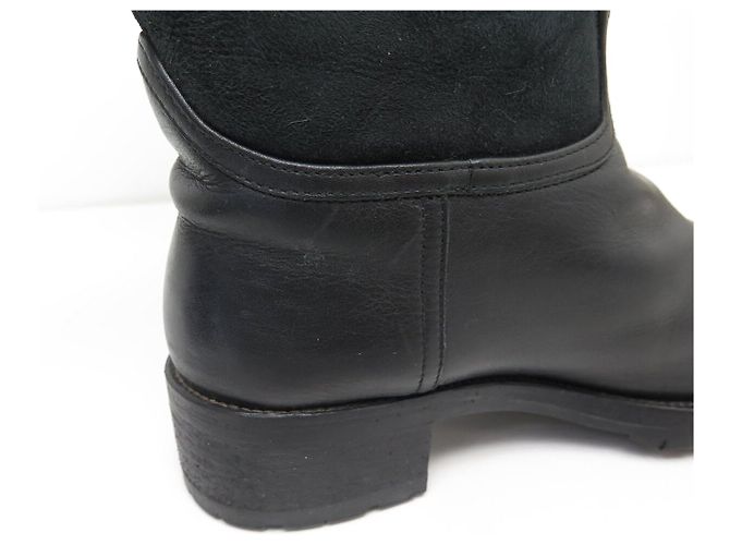 Hermès ZAPATOS HERMES BOTAS 36 CAVALERAS EN CUERO NEGRO Y SEDA FORRADAS - vista 10