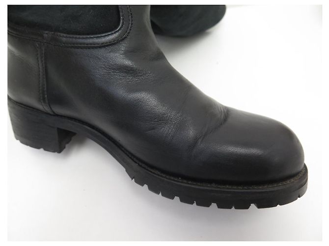 Hermès ZAPATOS HERMES BOTAS 36 CAVALERAS EN CUERO NEGRO Y SEDA FORRADAS - vista 11