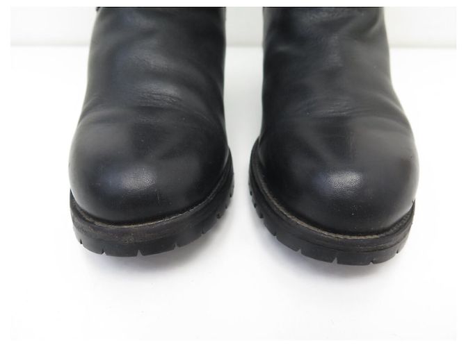 Hermès ZAPATOS HERMES BOTAS 36 CAVALERAS EN CUERO NEGRO Y SEDA FORRADAS - vista 4