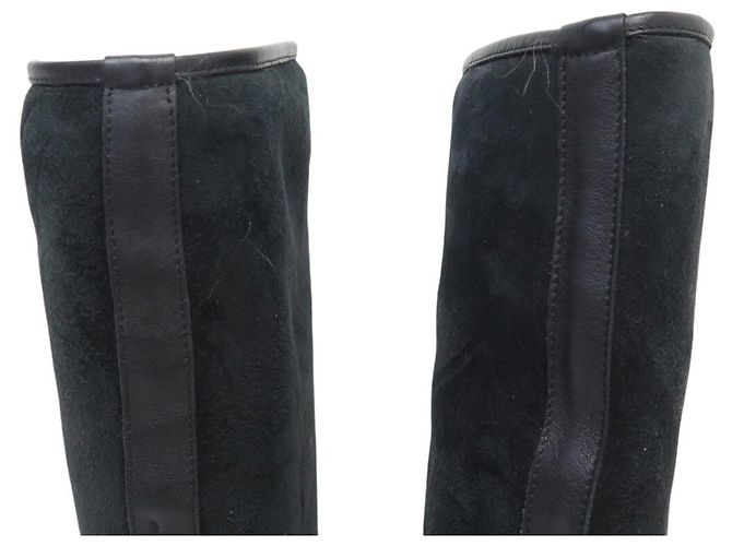 Hermès ZAPATOS HERMES BOTAS 36 CAVALERAS EN CUERO NEGRO Y SEDA FORRADAS - vista 6