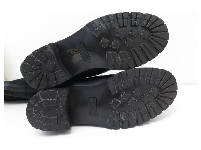 Hermès ZAPATOS HERMES BOTAS 36 CAVALERAS EN CUERO NEGRO Y SEDA FORRADAS - vista 8