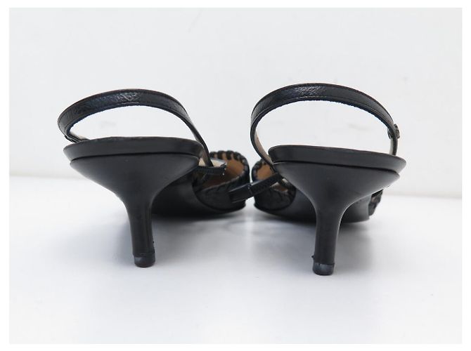 CHANEL SLINGBACK-SANDALEN 40 AUS GRAUEM LEDER MIT BOX - Ansicht 5