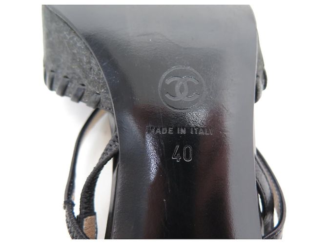 CHANEL SLINGBACK-SANDALEN 40 AUS GRAUEM LEDER MIT BOX - Ansicht 7