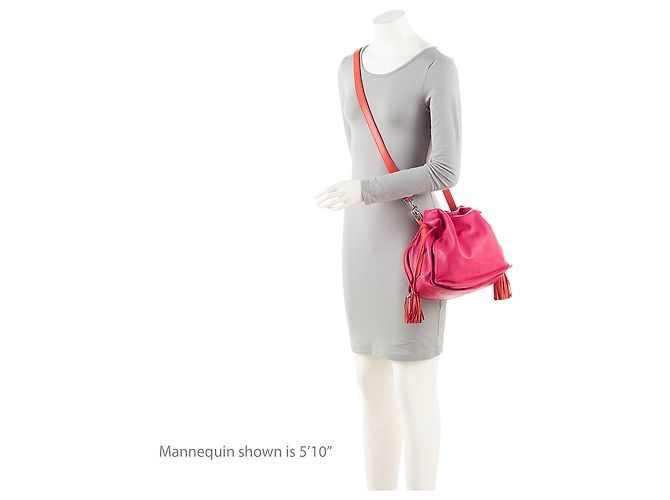 Borsa a spalla Loewe Mellow Nappa Flamenco con frange Arancione - vista 5