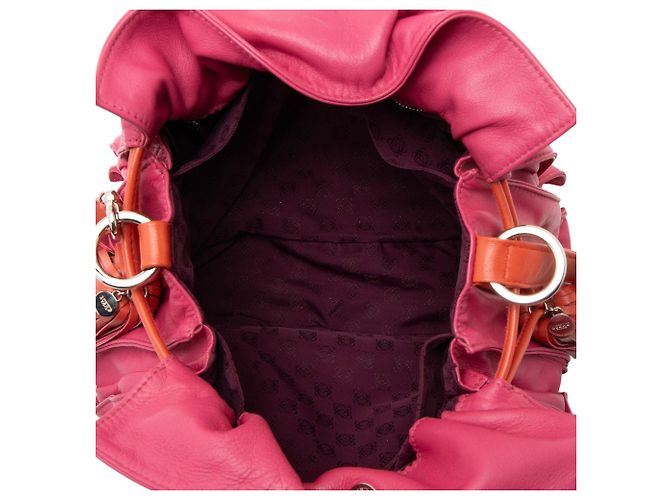 Borsa a spalla Loewe Mellow Nappa Flamenco con frange Arancione - vista 7