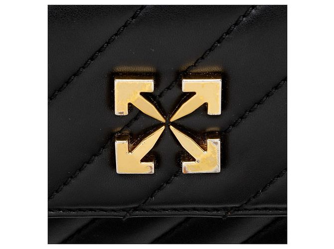 Off White Off-White Jackhammer 19 Schultertasche aus gestepptem Leder mit Kette Schwarz - Ansicht 8