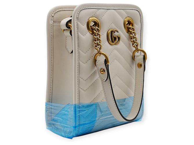 Borsa Mini Matelassé Gucci Marmont - '10s Bianco - vista 2