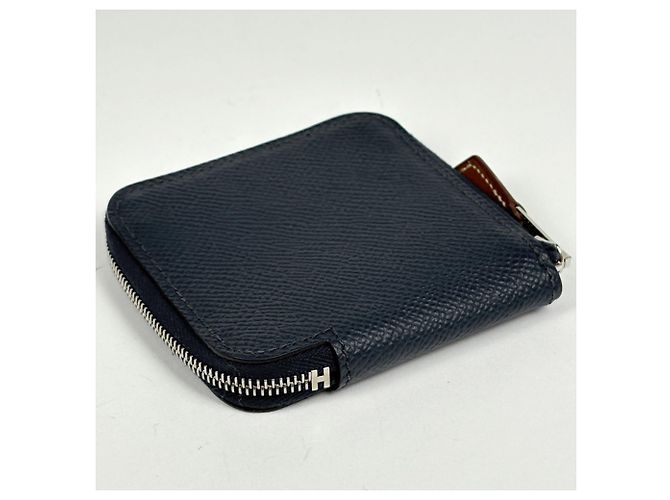 Monedero compacto de seda Azap de Hermès Azul marino - vista 2