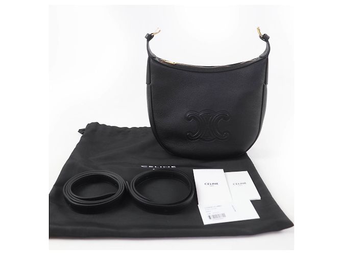 Céline CELINE 11725 Pelle Triomphe Eloise Piccola Borsa in Pelle Nero - vista 2