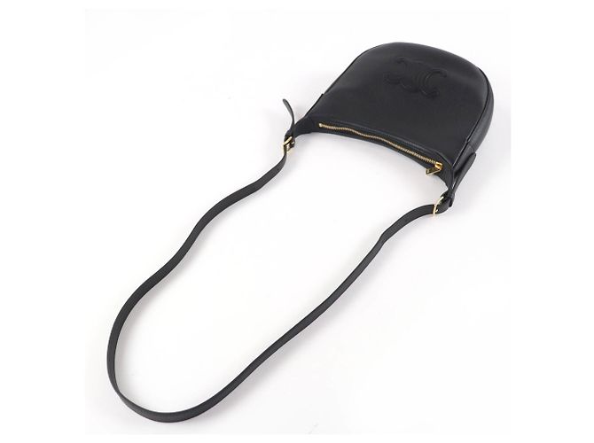 Céline CELINE 11725 Pelle Triomphe Eloise Piccola Borsa in Pelle Nero - vista 6