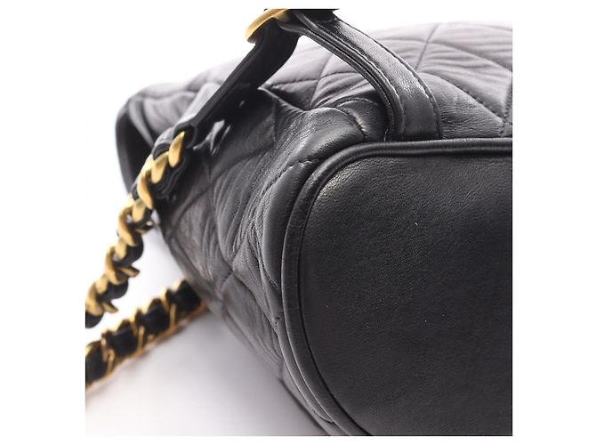 Timeless Chanel Matelassé Lammfell Rucksack Schwarz - Ansicht 7