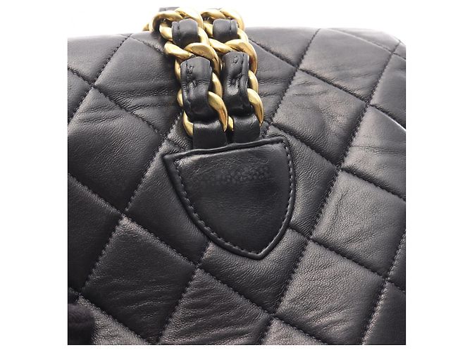Timeless Chanel Matelassé Lammfell Rucksack Schwarz - Ansicht 8
