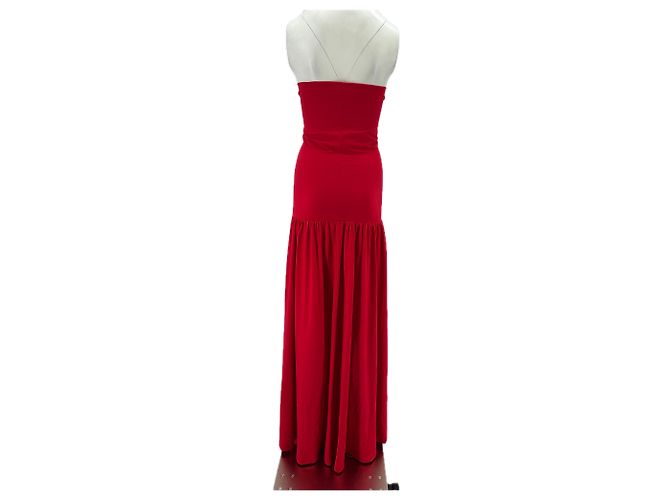 Vestido longo vermelho sem alças By Malene Birger - vista 2