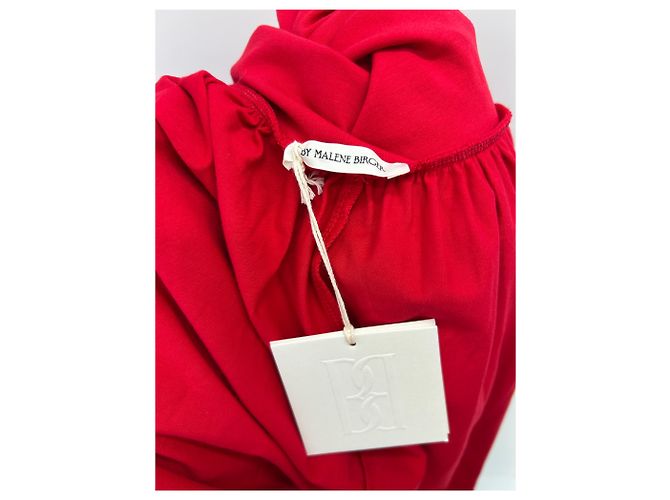 Vestido longo vermelho sem alças By Malene Birger - vista 5