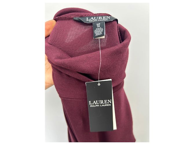 Ralph Lauren Vestido burdeos de cuello alto Púrpura - vista 5