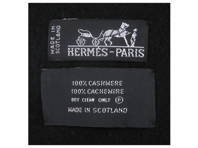 Sciarpa nera in cashmere 100% Hermès Nero - vista 7