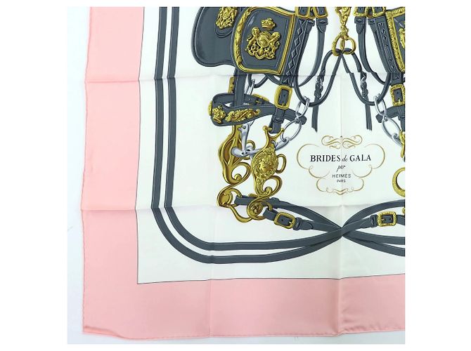 Silk In Foulard in seta rosa Hermès Carre 90 Brides de Gala - vista 6
