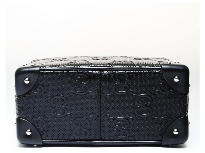 Gucci GG geprägte Trunk Umhängetasche Schwarz - Ansicht 7