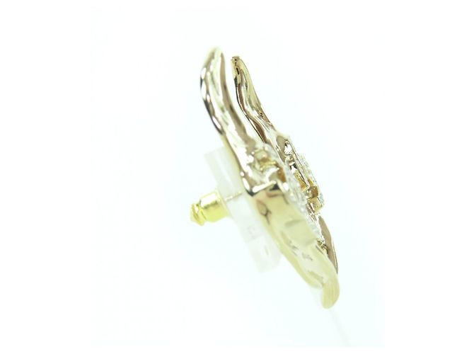 Orecchini in oro con design a foglia e marchio Coco di Chanel D'oro - vista 4