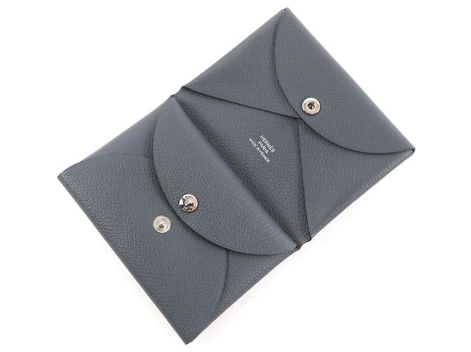 Monedero Calvi Duo Gris Misty de Hermès Gris antracita - vista 4