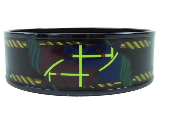 Bracciale Bangle Bandana HH Click GM di Hermès Nero Multicolore - vista 3